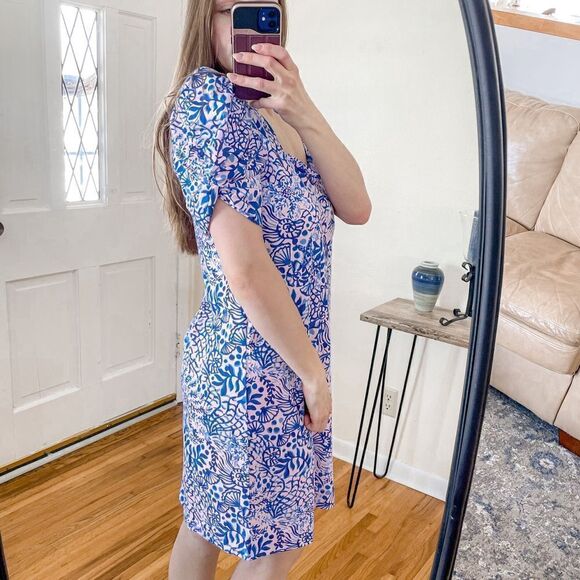 Lilly Pulitzer Haydn T-Shirt Dress Ocean Print L - Picture 2 of 10